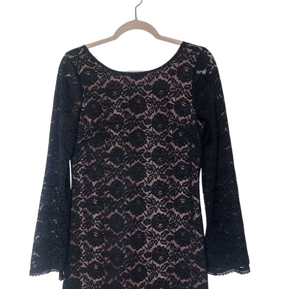 Gentle Fawn Hannah Dress- Black Lace Long Sleeve Mini Dress- Size Small - Picture 8 of 15